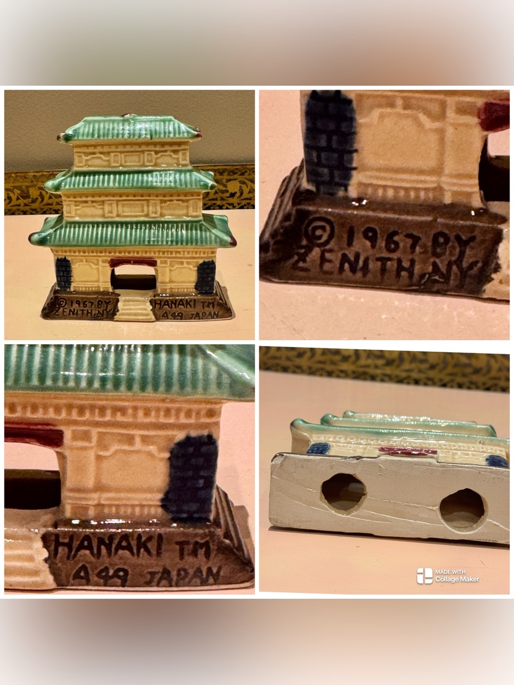 Vintage 1967 ceramic Japanese pagoda